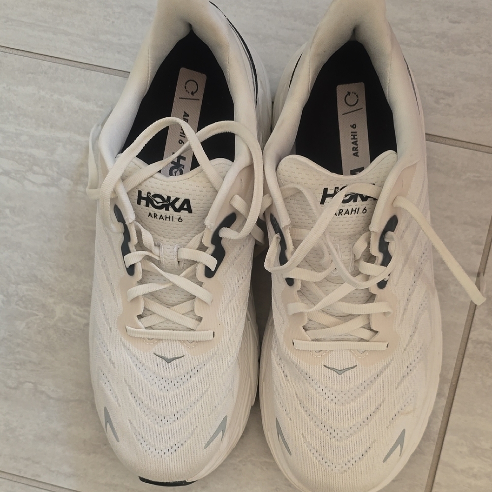 Hoka White and Black Athletic Shoes - Picture 2 of 8